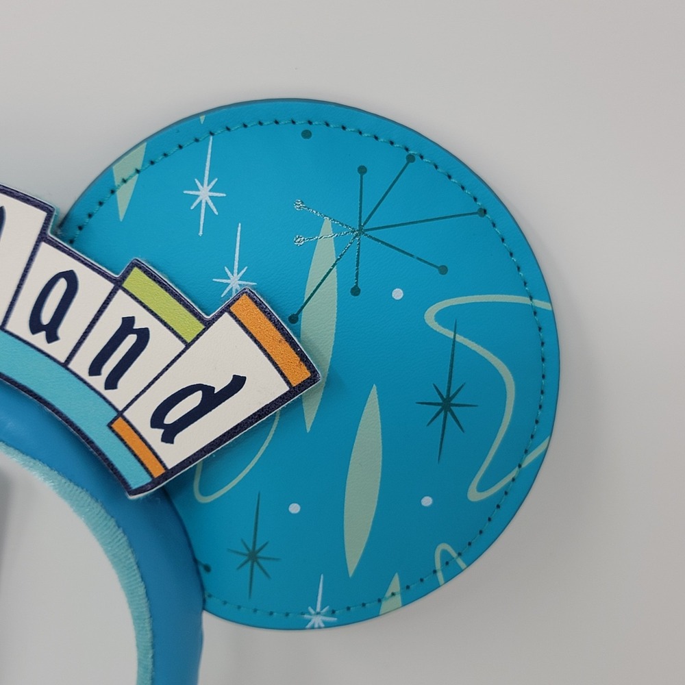 NWT Disney Parks Disneyland Retro Marquee Sign Blue Mickey Ears Headband 2023 - Picture 3 of 12